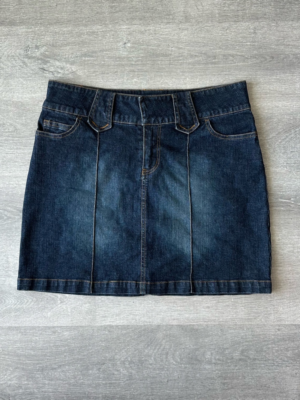 Vtg Y2K Studio Blues Dark Wash Denim Mini Skirt - Size 9